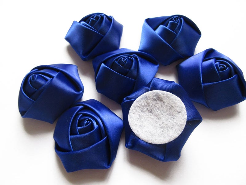 YYCRAFT Pack of 20pcs Satin 4d Rose 2"" Craft Wedding Bride-Royal - Image 2